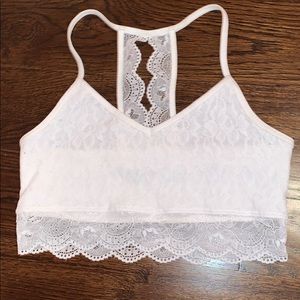 White lace Abercrombie kids bralette